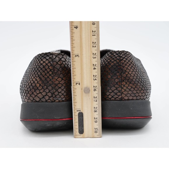 Sesto Meucci Loafers Womens 7 Brown Leather Snake Embossed Slip On Square Toe - Picture 9 of 12